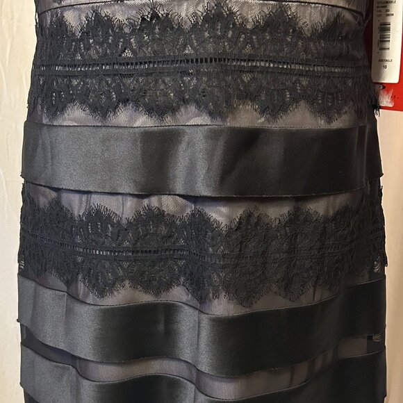 (NWT) Elegant Cocktail Dress; Lace & Satin Accents From JS Collection (Size 10) - Picture 8 of 10